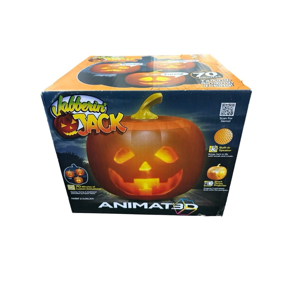 Jabberin' Jack Animated Talking Pumpkin 70 Min Shows Jack-o'-lantern Halloween